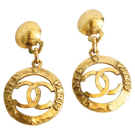 chanel hoops earrings|vintage chanel hoop earrings.